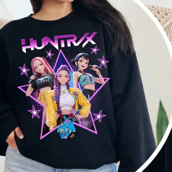 Kpop Huntrix Group, Demon Hunters, Saja Girls, Derpy Tiger Sweatshirt 141 - Picture 2 of 6